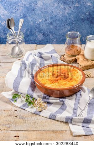 Leite Creme, Portuguese Desert Similar To Creme Brulee, Cream Brulee And Burnt Cream.