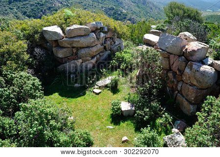 View Of Ruins Of Ancient Nuraghe Itroxia