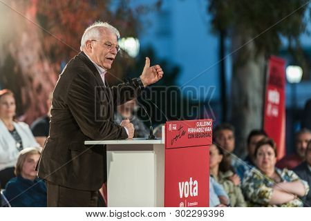 Caceres, Extremadura, Spain - May 20, 2019: Josep Borrell, Psoe Candidate In The European Elections,