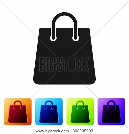 Black Handbag Icon Isolated On White Background. Shoping Bag Sign. Woman Bag Icon. Female Handbag Si