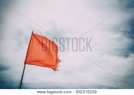 Red Flag Warning Flags Wind Blue Sky
