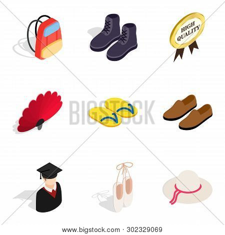 Milliner Icons Set. Isometric Set Of 9 Milliner Icons For Web Isolated On White Background