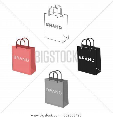 Shopping Bag Icon In Cartoon, Black Style Isolated On White Background. E-commerce Symbol Stock Vect