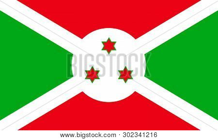 Burundi National Flag. Vector Illustration. Africa. Gitega