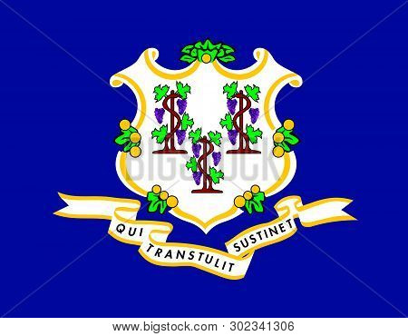 Connecticut Vector Flag. Vector Illustration. United States Of America.