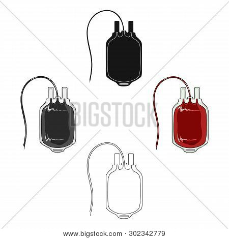 Bag Of Blood.medicine Single Icon In Cartoon, Black Style Vector Symbol Stock Illustration Web.