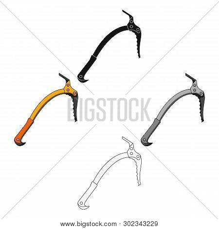 Ice Ax.mountaineering Single Icon In Cartoon, Black Style Vector Symbol Stock Illustration Web.