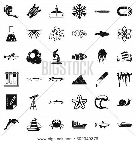 Navy Department Icons Set. Simple Set Of 36 Navy Department Icons For Web Isolated On White Backgrou