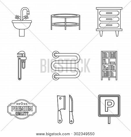 Tourist Centre Icons Set. Outline Set Of 9 Tourist Centre Icons For Web Isolated On White Background