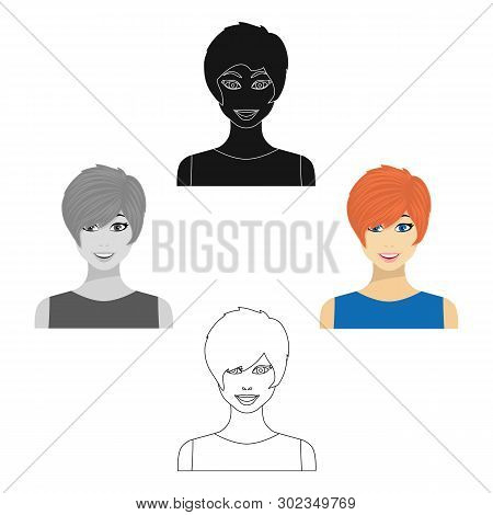 Readhead Woman Icon In Cartoon, Black Style Isolated On White Background. Woman Symbol Stock Vector 