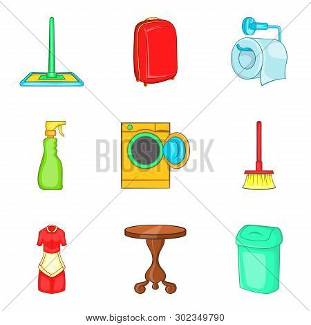Homestead Icons Set. Cartoon Set Of 9 Homestead Icons For Web Isolated On White Background