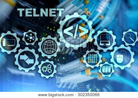 Teletype Network Protocol. Telnet Virtual Terminal Client. Internet And Network Concept. Telnet.