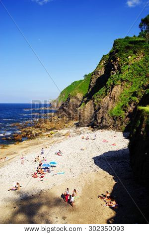 RIBADESELLA, ASTURIAS, SPAIN - MAY 15, 2019: Image of the resort of Ribadesella, Spain, Europe