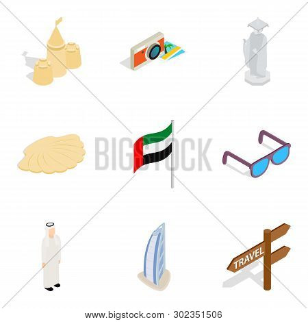Country Seat Icons Set. Isometric Set Of 9 Country Seat Icons For Web Isolated On White Background
