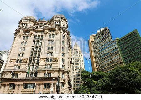 Sao Paulo Downtown With 2nd Instance Court And Modern Buidings In Sao Paulo, Brazil