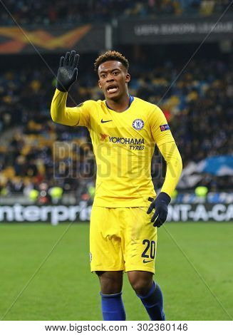 Kyiv, Ukraine - March 14, 2019: Uefa Europa League Game Fc Dynamo Kyiv V Chelsea At Nsc Olimpiyskyi 
