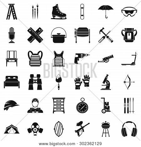 Auxiliary Equipment Icons Set. Simple Set Of 36 Auxiliary Equipment Icons For Web Isolated On White 