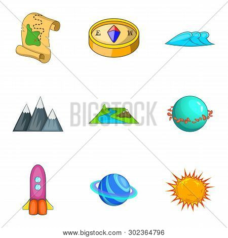 Pathfinder Icons Set. Cartoon Set Of 9 Pathfinder Icons For Web Isolated On White Background