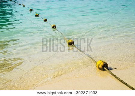 Floating Yellow Buoyancy For Safety Swimming For Tourists Zone