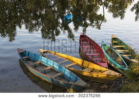 Beautiful Nepal Boats In Phewa Lake Pokhara Nepal