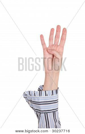 Closeup ของแขน - มือจำนวน 4 เครื่องทำ