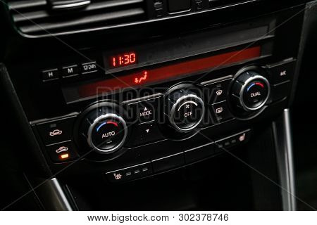Novosibirsk, Russia - May 20, 2019:  Mazda Cx5,close-up Of The Dashboard, Adjustment Of The Blower, 