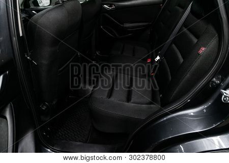 Novosibirsk, Russia - May 20, 2019:  Mazda Cx5, Close-up Of The Rear Seats. Photography Of A Modern 