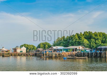 Chanthaburi, Thailand: April 15, 2019 Scenery Of Fishing Village (the No-land Village) On April 15,2