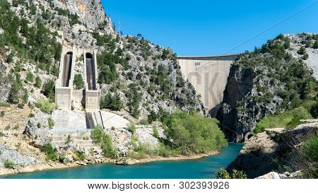 Oymapinar, Turkey - March 2019: Oymapinar Dam In Antalya