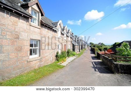 Isle Of Iona, Scotland - 8th June 2014 : Beautiful View Of Some Houses On The Isle Of Iona In Scotla