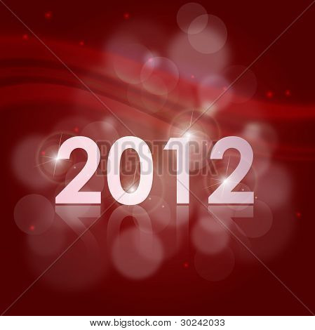 Vetor cartão de ano novo 2012 com luz de fundo e lugar para o seu texto