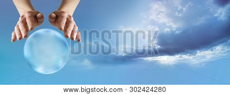 Find Out What Your Future Holds With A Crystal Ball Reading - Female Hands Hovering Above A Large Sc
