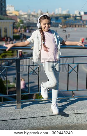 Exciting Journeys Through Cities And Museums. City Guide And Audio Tour. Girl Little Tourist Kid Usi