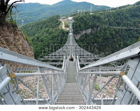 The Beginning Of The Path On The Longest Suspension Bridge Over The Precipice