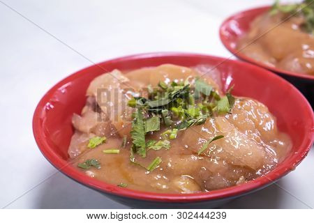 Bawan (ba Wan), Taiwanese Meatball Delicacy, Delicious Street Food, Fried Starch Wrapped Round Shape