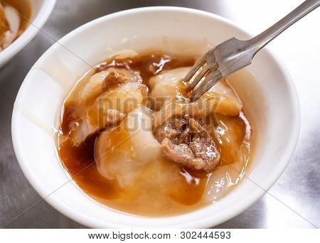 Bawan (ba Wan), Taiwanese Meatball Delicacy, Delicious Street Food, Fried Starch Wrapped Round Shape