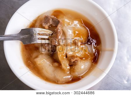 Bawan (ba Wan), Taiwanese Meatball Delicacy, Delicious Street Food, Fried Starch Wrapped Round Shape
