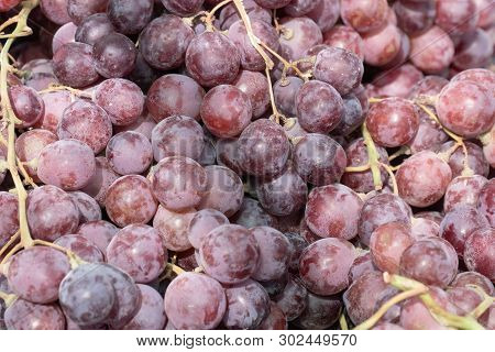 Fresh Red Grapes Background