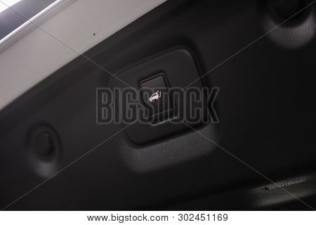 Novosibirsk, Russia - May 20, 2019:  Nissan Pathfinder,close-up Of The Trunk Release Button. Photogr