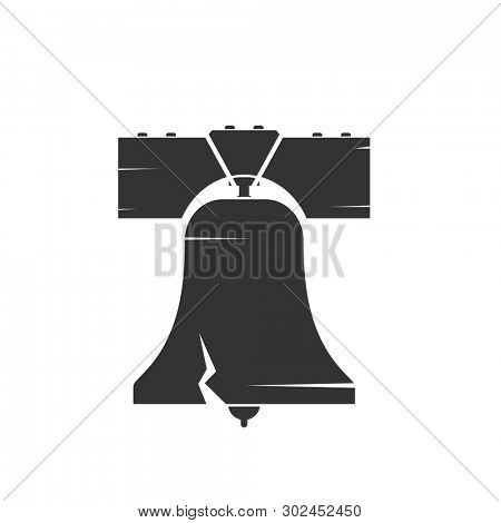Liberty bell silhouette. Clipart image isolated on white background
