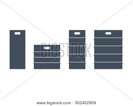 Beer keg set. Brewery clip art isolated on white background
