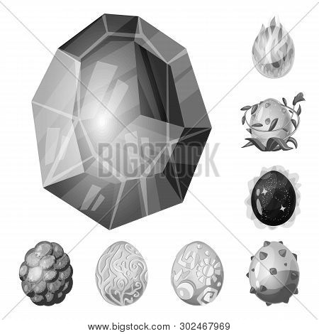 Vector Design Of Monster  And Fantasy Icon. Set Of Monster  And Big Vector Icon For Stock.