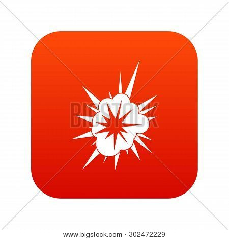 Nucleate Explosion Icon Digital Red For Any Design Isolated On White Illustration