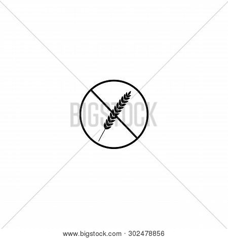 Gluten Free Food Allergy Product Dietary Label Flat Vector Icon For Apps And Websites