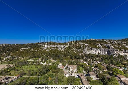 View Of Alpilles Mountain From Les Baux De Provence, France