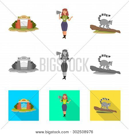 Vector Design Of Nature  And Fun  Sign. Set Of Nature  And Entertainment Stock Vector Illustration.
