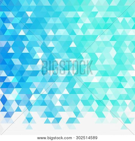 Light Blue Vector Gradient Triangles Pattern. A Sample With Polygonal Shapes. Triangular Pattern For
