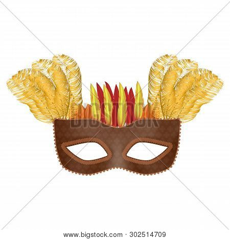 Event Mask Mockup. Realistic Illustration Of Event Mask Mockup For Web
