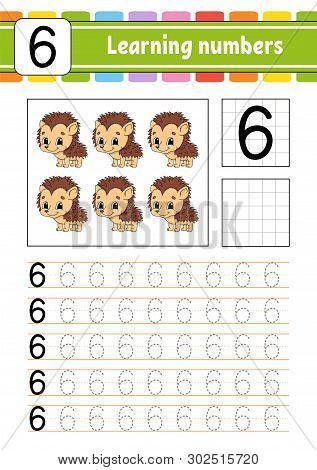 Trace And Write. Handwriting Practice. Learning Numbers For Kids. Education Developing Worksheet. Ac