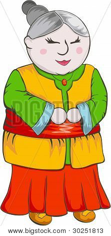 Grasso cinese nonna Cartoon